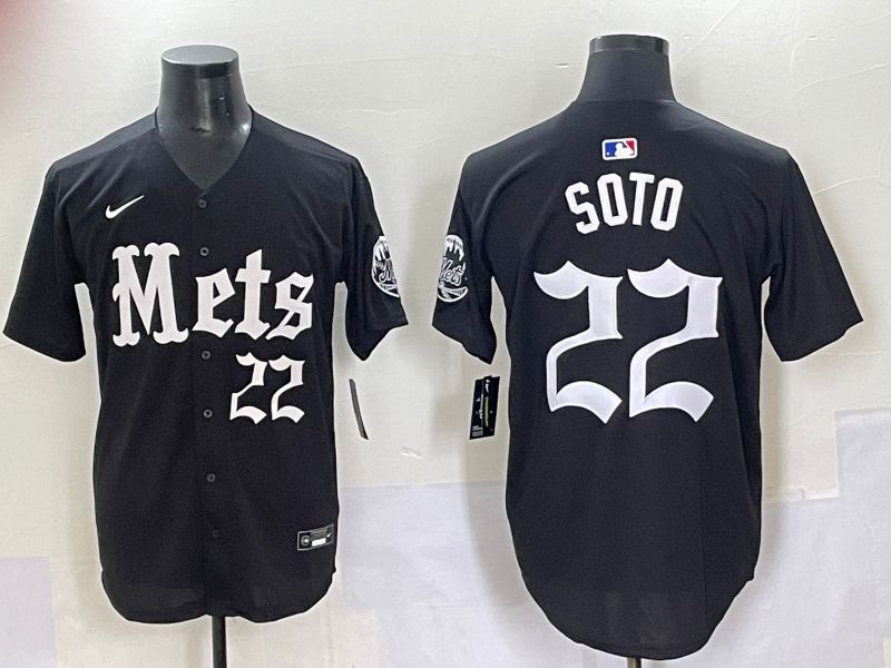 Men 2025 New York Mets #22 Soto Black Five generations Joint Name Nike MLB Jersey style 8->new york mets->MLB Jersey
